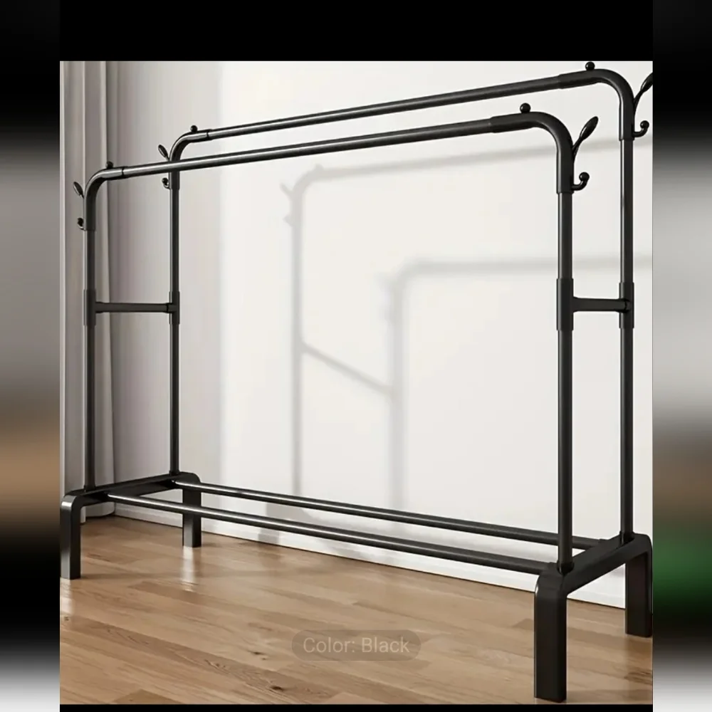 Black Metal/Plastic Clothing Rack